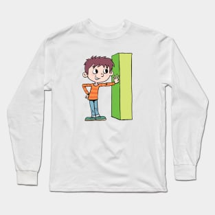 boy leaning on the capital letter I Long Sleeve T-Shirt